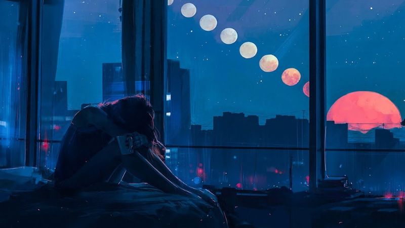 Hình nền cô đơn trầm buồn và đầy tâm sự