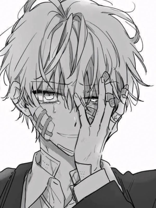 Ảnh anime nam buồn đen trắng đầy tâm trạng