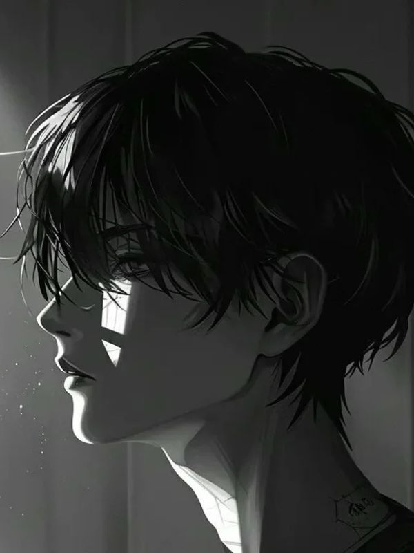 Ảnh anime nam buồn đen trắng đầy tâm trạng