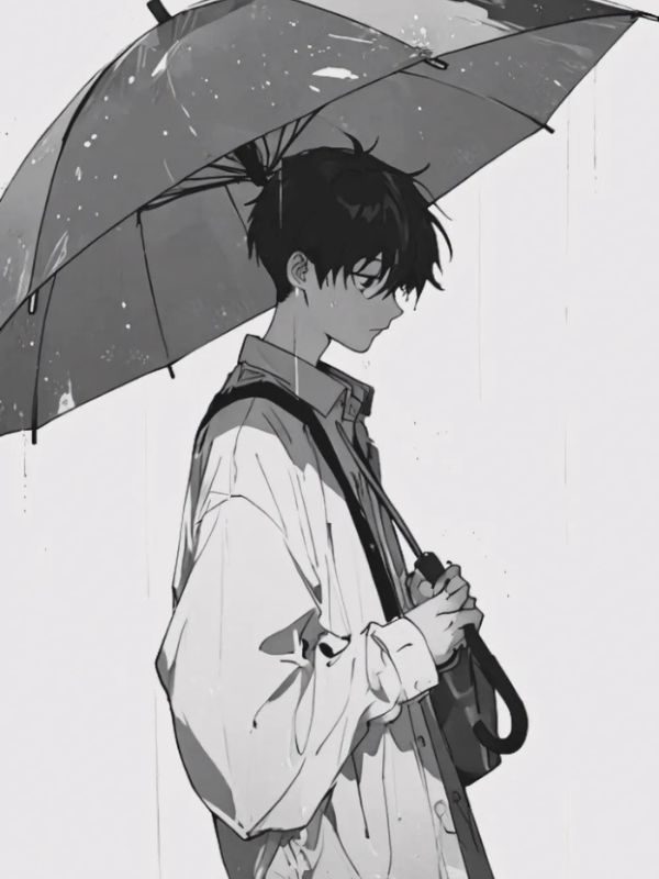 Ảnh anime nam buồn đen trắng đầy tâm trạng