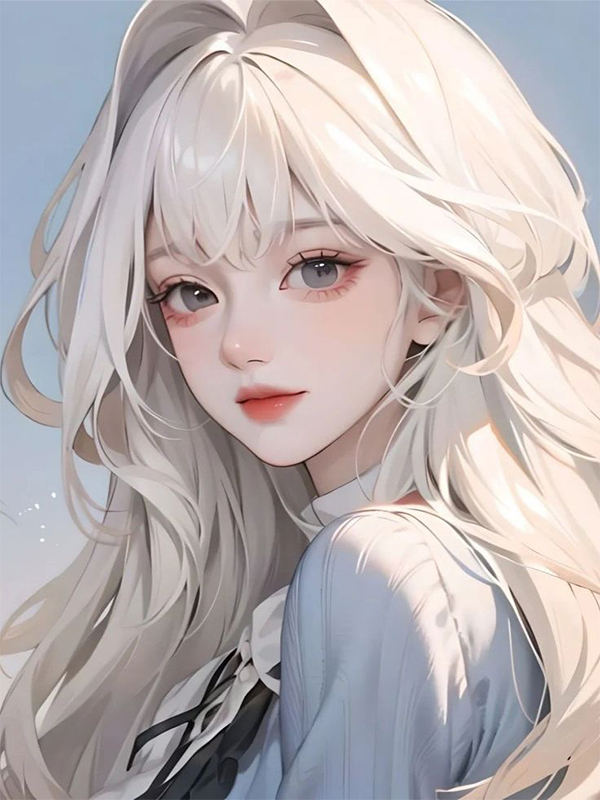 Avatar anime nữ ngầu tóc trắng cực chất
