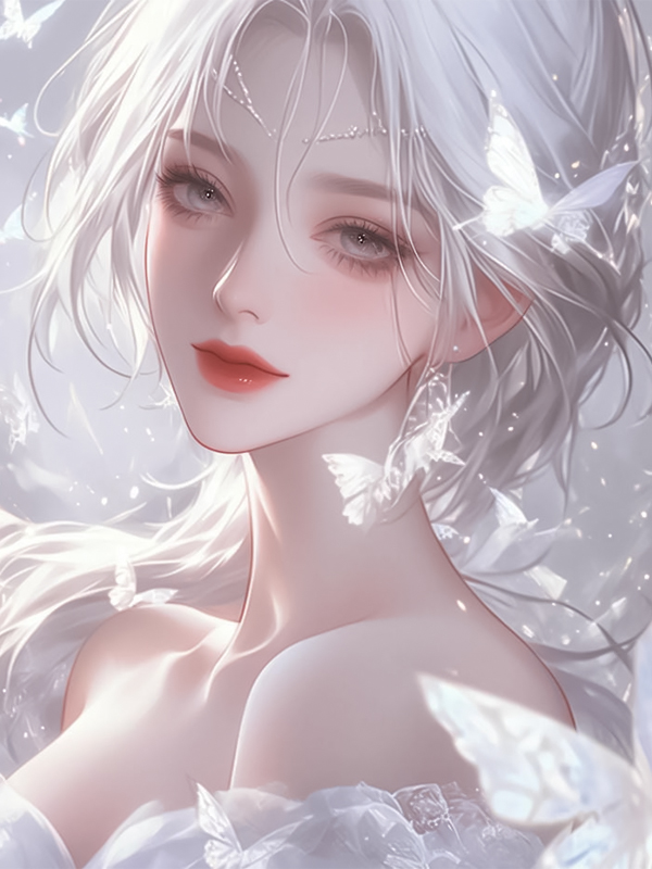 Avatar anime nữ ngầu tóc trắng cực chất