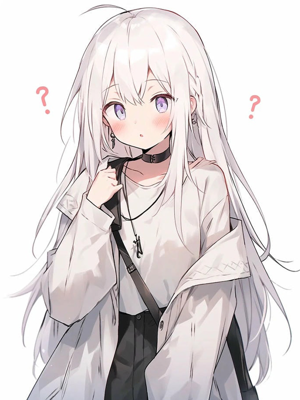 Avatar anime nữ ngầu tóc trắng cực chất