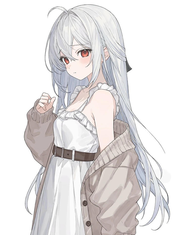 Avatar anime nữ ngầu tóc trắng cực chất