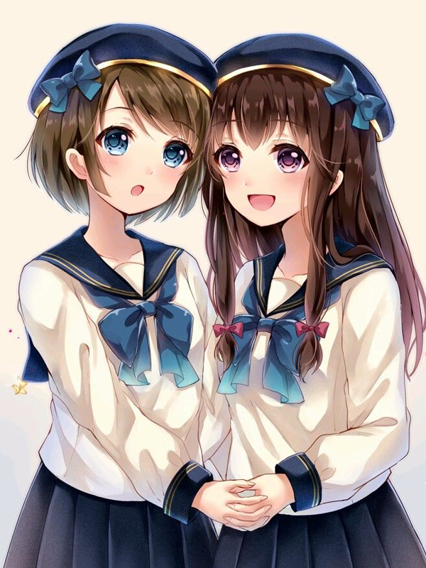 Hình nền bạn thân cute anime dễ thương