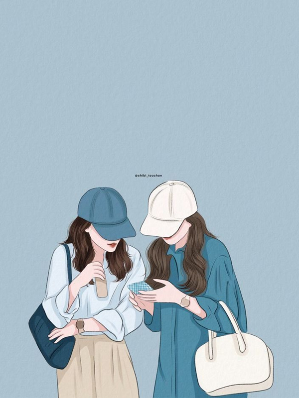 Hình nền bạn thân cute đôi cho điện thoại