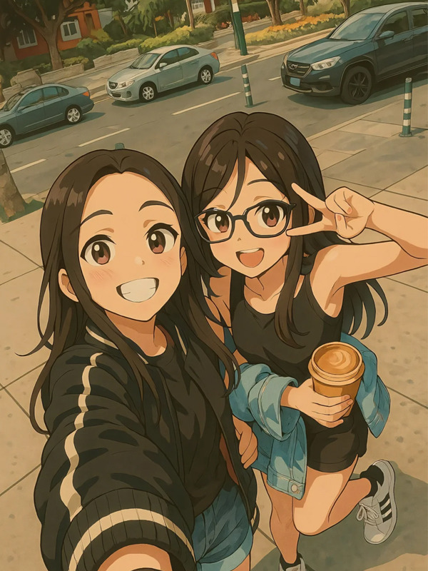 Hình nền bạn thân cute phong cách hoạt hình