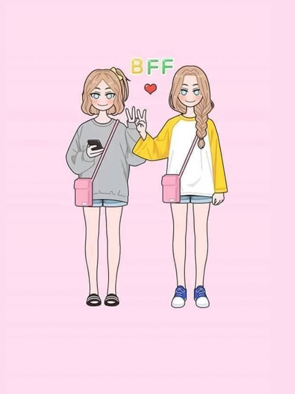 Hình nền bạn thân cute nữ đáng yêu