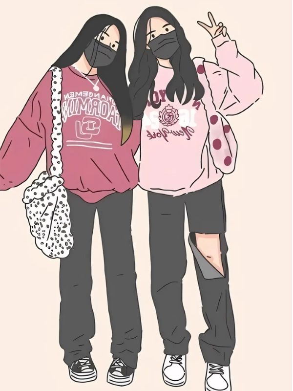 Hình nền bạn thân cute nữ đáng yêu