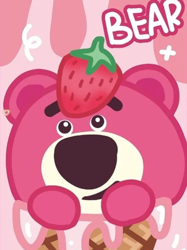 Hình nền gấu dâu cute giúp làm mới giao diện điện thoại