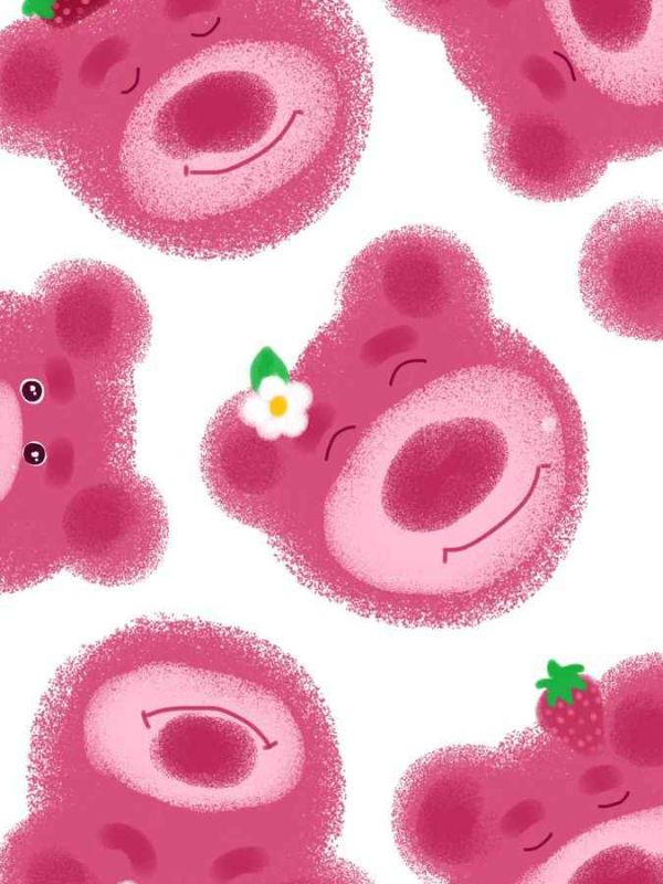 Hình nền gấu dâu cute giúp làm mới giao diện điện thoại