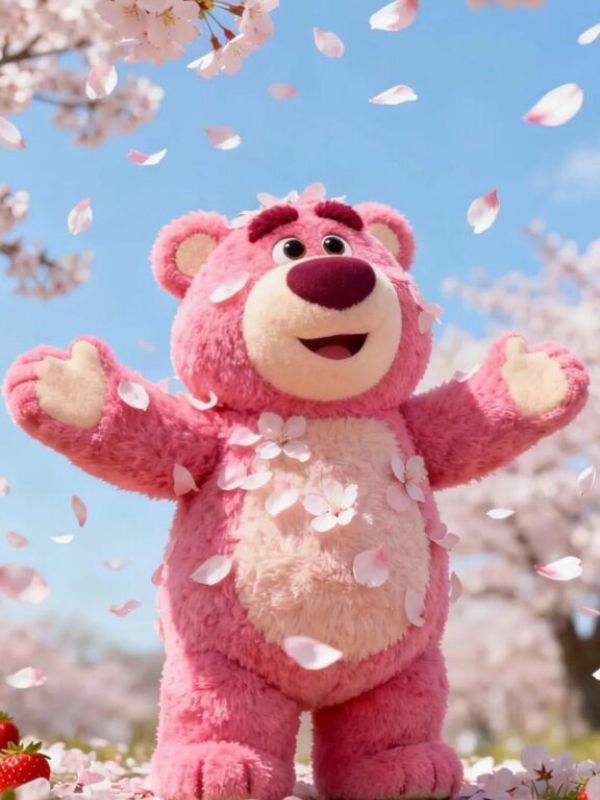 Hình nền gấu dâu cute giúp làm mới giao diện điện thoại
