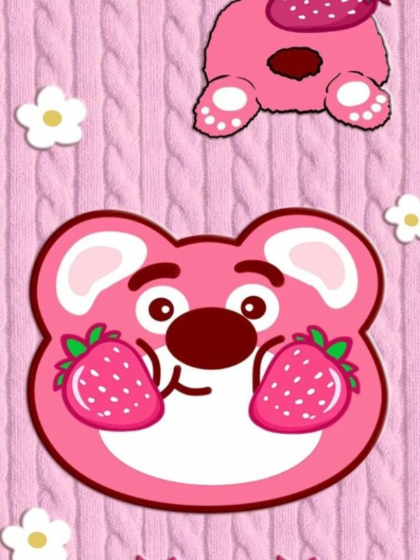 Hình nền gấu dâu cute giúp làm mới giao diện điện thoại