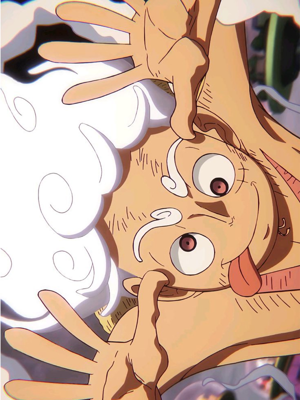 Hình nền Luffy Gear 5 phong cách nghệ thuật