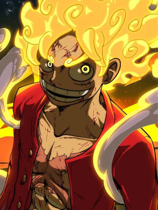 Hình nền Luffy Gear 5 phong cách nghệ thuật