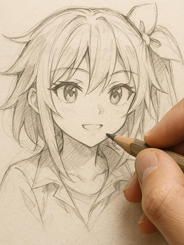Hình vẽ anime ngầu trắng đen nghệ thuật