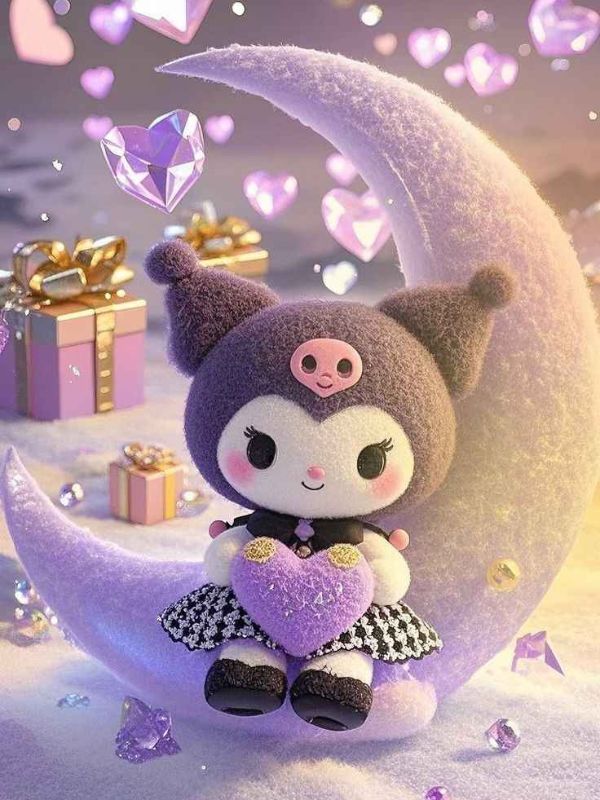 Ảnh Kuromi cute làm hình nền điện thoại