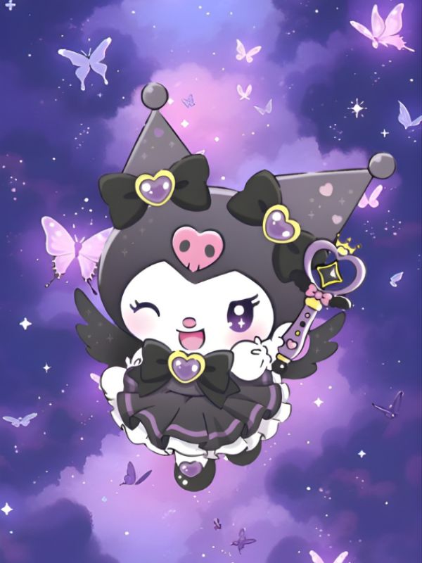 Ảnh Kuromi cute làm hình nền điện thoại