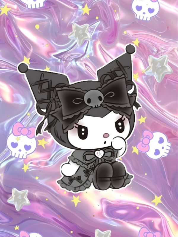 Ảnh Kuromi cute làm hình nền điện thoại