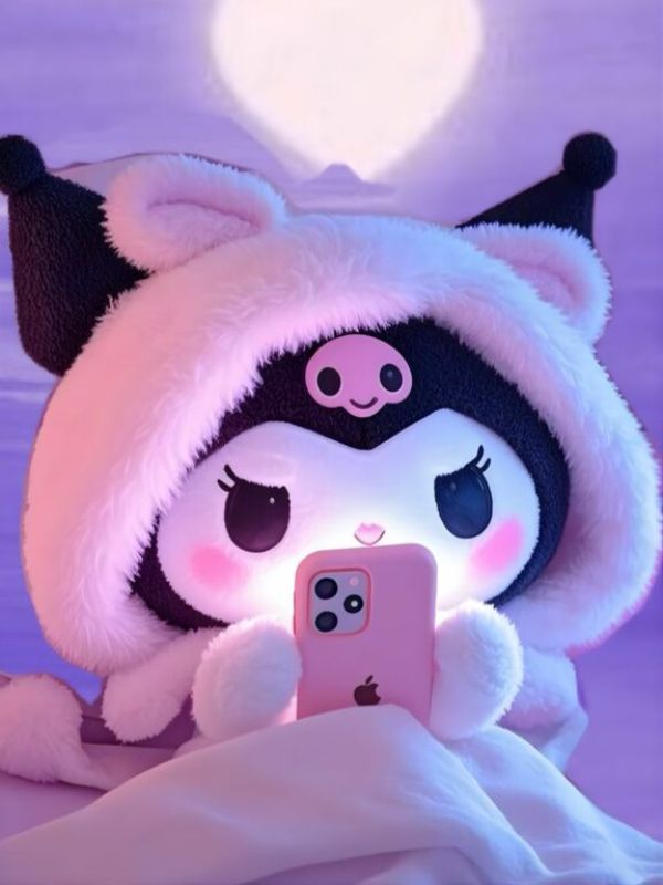 Ảnh Kuromi cute làm hình nền điện thoại