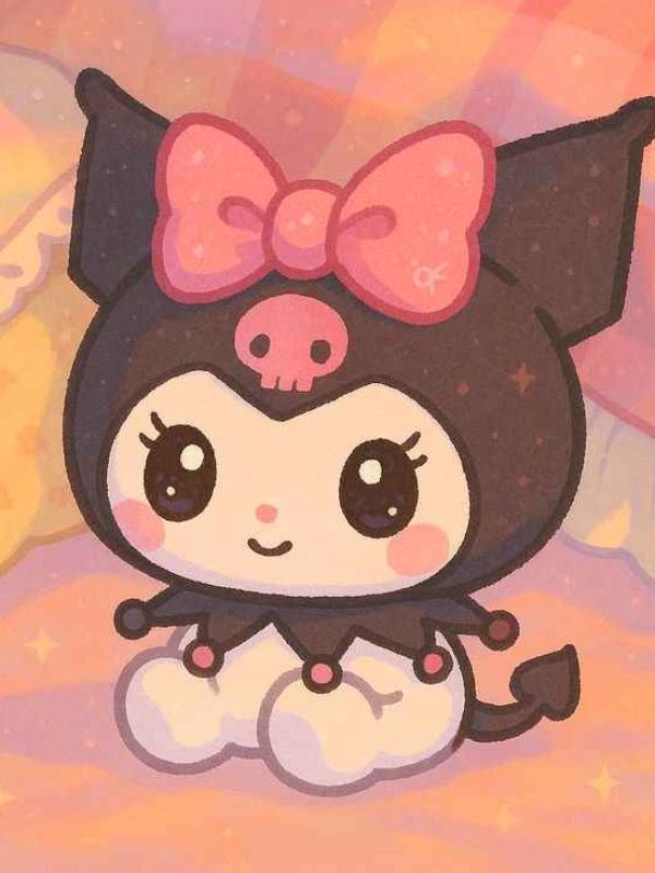 Ảnh Kuromi cute làm hình nền điện thoại