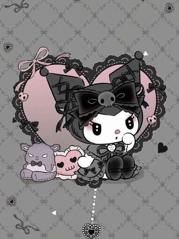 Ảnh Kuromi cute làm hình nền điện thoại