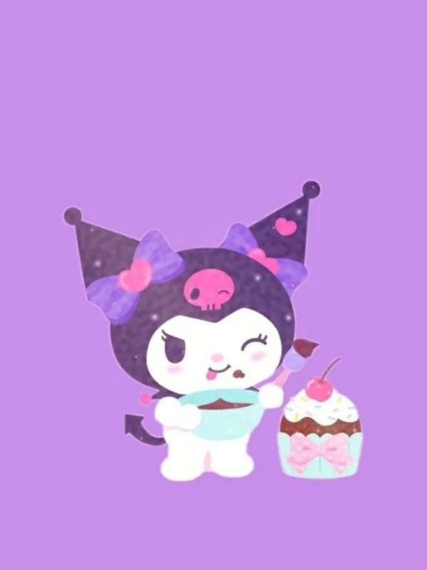 Ảnh Kuromi cute làm hình nền điện thoại