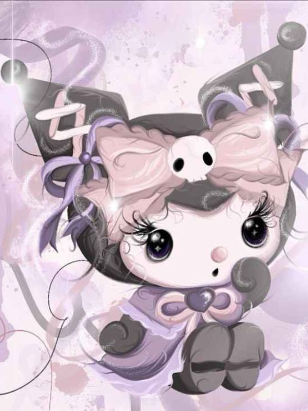 Ảnh Kuromi cute làm hình nền điện thoại