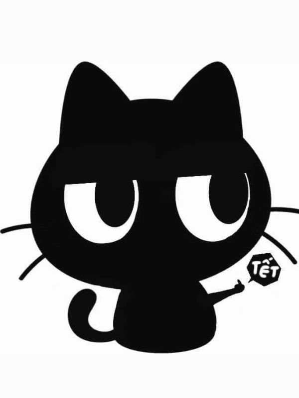 Ảnh mèo đen Heinz anime vô cùng dễ thương và sinh động