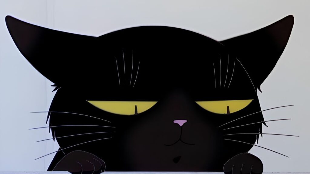 Ảnh mèo đen Heinz anime vô cùng dễ thương và sinh động