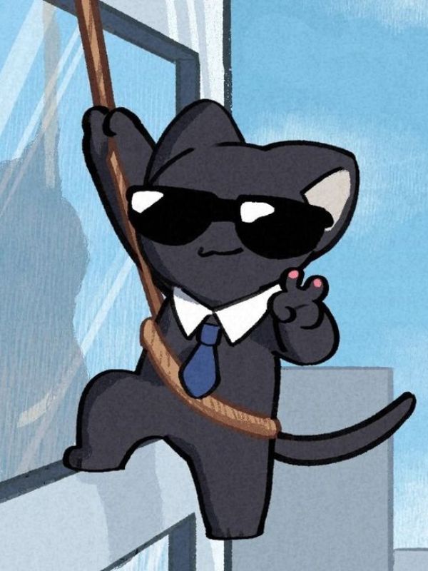Ảnh mèo đen Heinz anime vô cùng dễ thương và sinh động