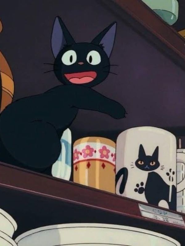 Ảnh mèo đen Heinz anime vô cùng dễ thương và sinh động