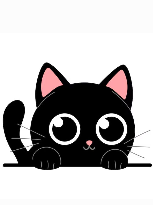 Ảnh mèo đen Heinz anime vô cùng dễ thương và sinh động