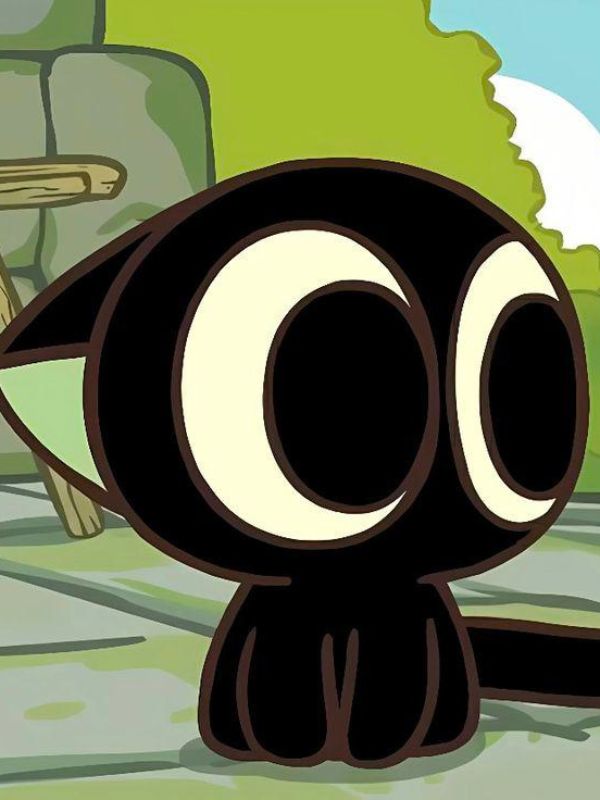 Ảnh mèo đen Heinz anime vô cùng dễ thương và sinh động
