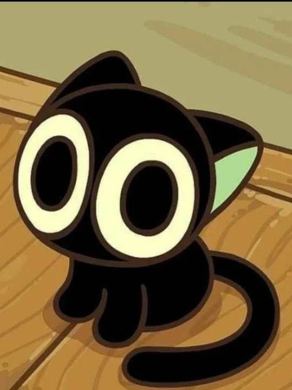 Ảnh mèo đen Heinz anime vô cùng dễ thương và sinh động