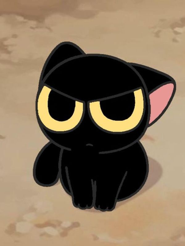 Ảnh mèo đen Heinz anime vô cùng dễ thương và sinh động