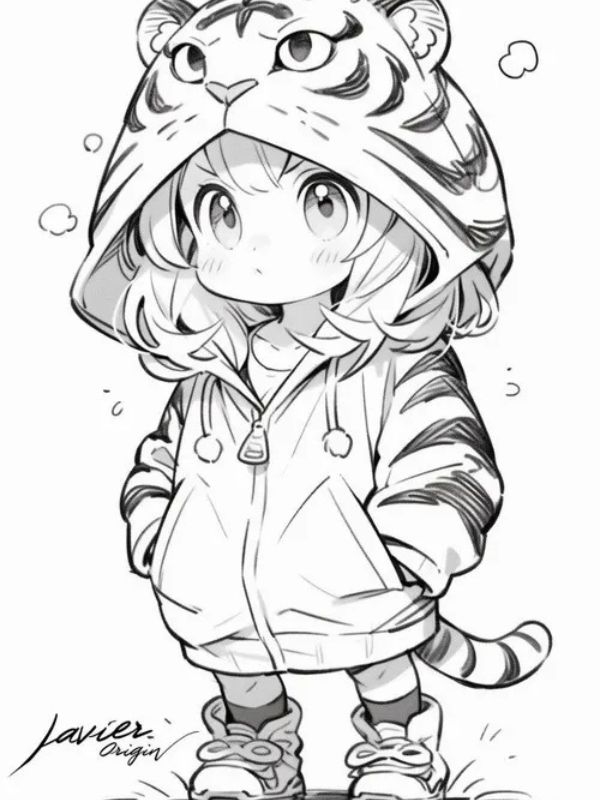 Tranh tô màu anime girl ngầu đẹp, dễ tô cho mọi lứa tuổi