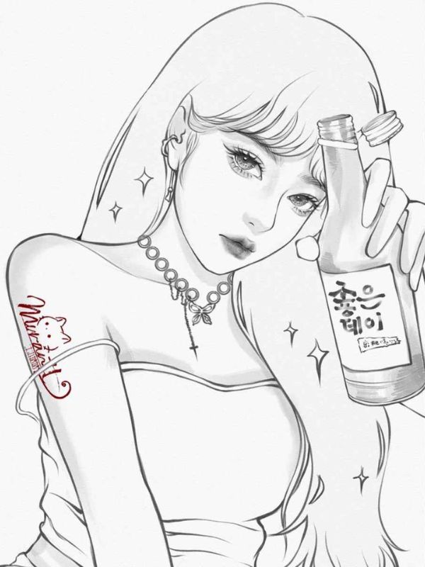 Tranh tô màu anime girl ngầu đẹp, dễ tô cho mọi lứa tuổi