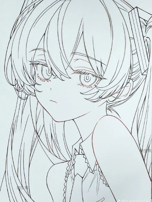 Tranh tô màu anime girl ngầu đẹp, dễ tô cho mọi lứa tuổi
