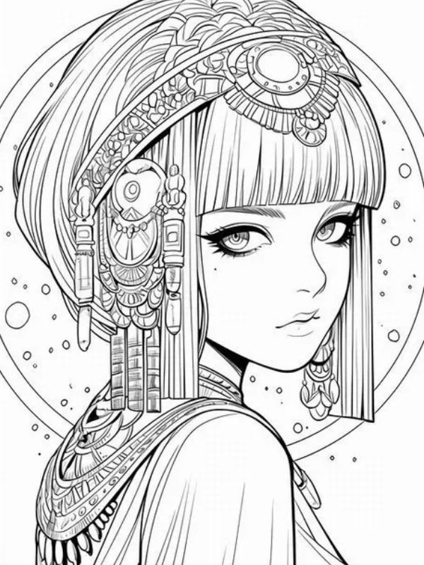 Tranh tô màu anime girl ngầu đẹp, dễ tô cho mọi lứa tuổi