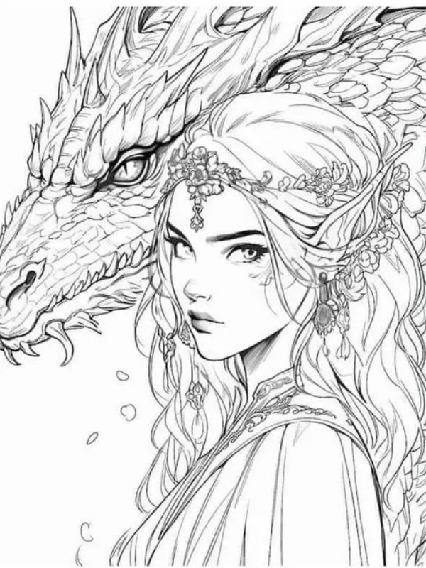 Tranh tô màu anime girl ngầu đẹp, dễ tô cho mọi lứa tuổi