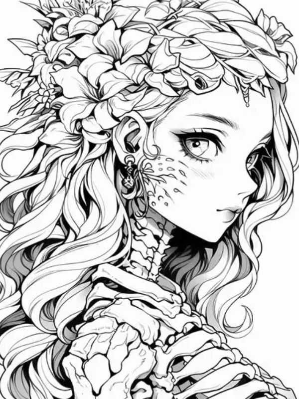 Tranh tô màu anime girl ngầu đẹp, dễ tô cho mọi lứa tuổi