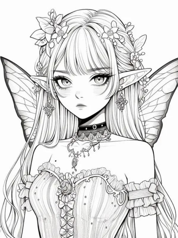 Tranh tô màu anime girl ngầu đẹp, dễ tô cho mọi lứa tuổi