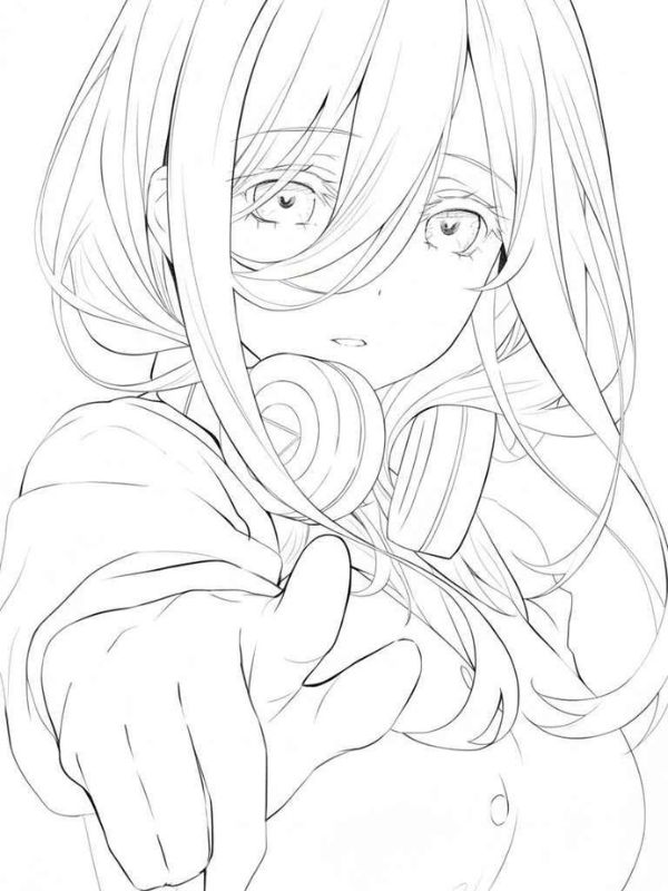 Tranh tô màu anime girl ngầu đẹp, dễ tô cho mọi lứa tuổi