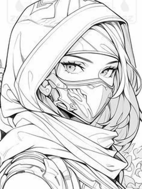 Tranh tô màu anime girl ngầu đẹp, dễ tô cho mọi lứa tuổi