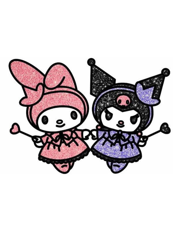 Tranh tô màu Kuromi dễ thương cho bé thỏa sức sáng tạo