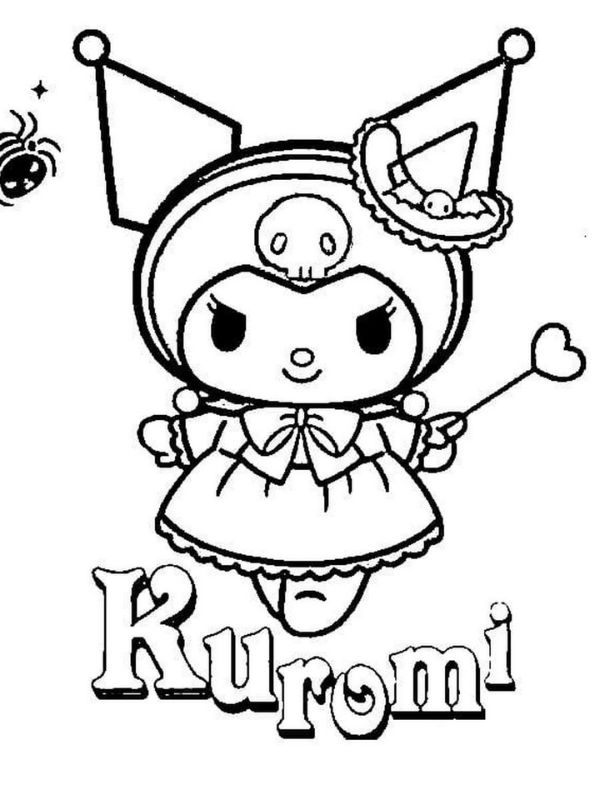 Tranh tô màu Kuromi dễ thương cho bé thỏa sức sáng tạo